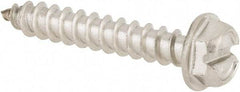 Value Collection - #8 Hex Washer Head Slotted Sheet Metal Screw - Stainless Steel, 1" Length Under Head, Grade 316 - Industrial Tool & Supply