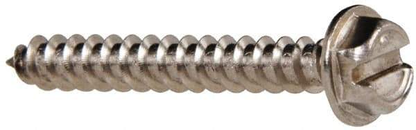Value Collection - #8 Hex Washer Head Slotted Sheet Metal Screw - Stainless Steel, 1-1/4" Length Under Head, Grade 316 - Industrial Tool & Supply