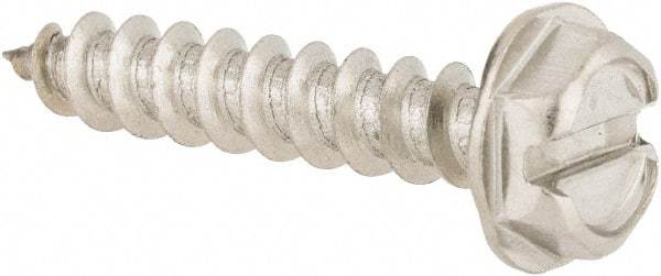Value Collection - #10 Hex Washer Head Slotted Sheet Metal Screw - Stainless Steel, 1" Length Under Head, Grade 316 - Industrial Tool & Supply