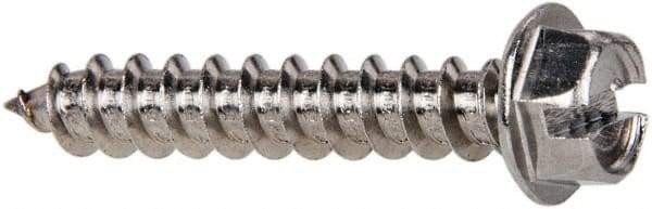 Value Collection - #12 Hex Washer Head Slotted Sheet Metal Screw - Stainless Steel, 1-1/4" Length Under Head, Grade 316 - Industrial Tool & Supply