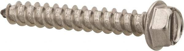 Value Collection - #12 Hex Washer Head Slotted Sheet Metal Screw - Stainless Steel, 1-1/2" Length Under Head, Grade 316 - Industrial Tool & Supply