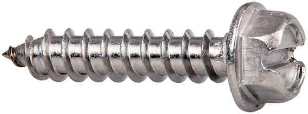 Value Collection - #14 Hex Washer Head Slotted Sheet Metal Screw - Stainless Steel, 1-1/4" Length Under Head, Grade 316 - Industrial Tool & Supply