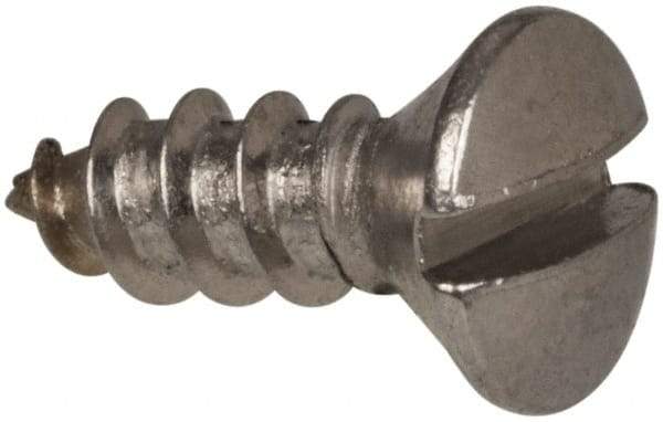 Value Collection - #6 Oval Head Slotted Sheet Metal Screw - Stainless Steel, 3/8" OAL, Grade 316 - Industrial Tool & Supply