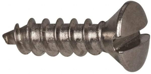 Value Collection - #6 Oval Head Slotted Sheet Metal Screw - Stainless Steel, 1/2" OAL, Grade 316 - Industrial Tool & Supply