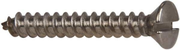 Value Collection - #6 Oval Head Slotted Sheet Metal Screw - Stainless Steel, 1" OAL, Grade 316 - Industrial Tool & Supply