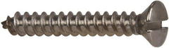 Value Collection - #6 Oval Head Slotted Sheet Metal Screw - Stainless Steel, 1" OAL, Grade 316 - Industrial Tool & Supply