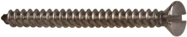 Value Collection - #6 Oval Head Slotted Sheet Metal Screw - Stainless Steel, 1-1/2" OAL, Grade 316 - Industrial Tool & Supply