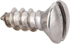 Value Collection - #8 Oval Head Slotted Sheet Metal Screw - Stainless Steel, 1/2" OAL, Grade 316 - Industrial Tool & Supply
