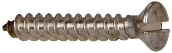 Value Collection - #8 Oval Head Slotted Sheet Metal Screw - Stainless Steel, 1" OAL, Grade 316 - Industrial Tool & Supply