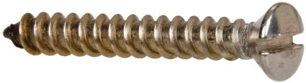 Value Collection - #8 Oval Head Slotted Sheet Metal Screw - Stainless Steel, 1-1/4" OAL, Grade 316 - Industrial Tool & Supply