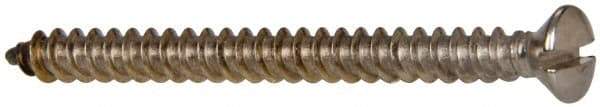 Value Collection - #8 Oval Head Slotted Sheet Metal Screw - Stainless Steel, 2" OAL, Grade 316 - Industrial Tool & Supply