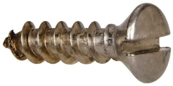 Value Collection - #10 Oval Head Slotted Sheet Metal Screw - Stainless Steel, 3/4" OAL, Grade 316 - Industrial Tool & Supply
