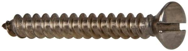 Value Collection - #10 Oval Head Slotted Sheet Metal Screw - Stainless Steel, 1-1/2" OAL, Grade 316 - Industrial Tool & Supply