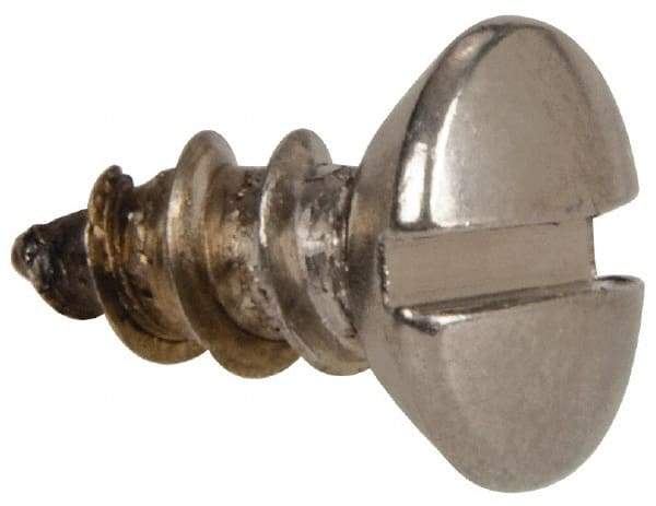 Value Collection - #12 Oval Head Slotted Sheet Metal Screw - Stainless Steel, 1/2" OAL, Grade 316 - Industrial Tool & Supply