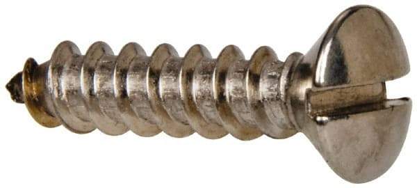 Value Collection - #12 Oval Head Slotted Sheet Metal Screw - Stainless Steel, 1" OAL, Grade 316 - Industrial Tool & Supply