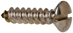 Value Collection - #12 Oval Head Slotted Sheet Metal Screw - Stainless Steel, 1" OAL, Grade 316 - Industrial Tool & Supply