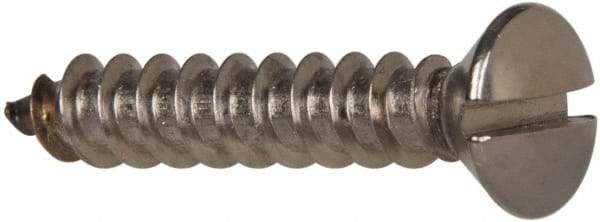 Value Collection - #12 Oval Head Slotted Sheet Metal Screw - Stainless Steel, 1-1/2" OAL, Grade 316 - Industrial Tool & Supply