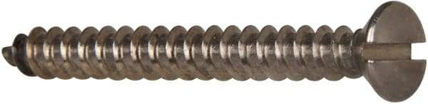 Value Collection - #12 Oval Head Slotted Sheet Metal Screw - Stainless Steel, 2" OAL, Grade 316 - Industrial Tool & Supply