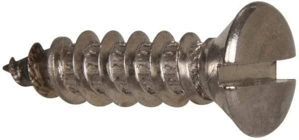 Value Collection - #14 Oval Head Slotted Sheet Metal Screw - Stainless Steel, 1" OAL, Grade 316 - Industrial Tool & Supply