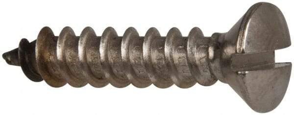 Value Collection - #14 Oval Head Slotted Sheet Metal Screw - Stainless Steel, 1-1/4" OAL, Grade 316 - Industrial Tool & Supply