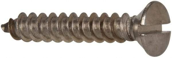 Value Collection - #14 Oval Head Slotted Sheet Metal Screw - Stainless Steel, 1-1/2" OAL, Grade 316 - Industrial Tool & Supply