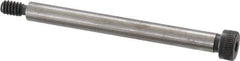 Made in USA - 1/4" Shoulder Diam x 2-1/2" Shoulder Length, #10-24 UNC, Hex Socket Shoulder Screw - 4037 Alloy Steel, Uncoated, 3/16" Head Height x 3/8" Head Diam - Industrial Tool & Supply