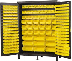 Valley Craft - 227 Bin Storage Cabinet - Steel, 60" Wide x 24" Deep x 84" High, Gray - Industrial Tool & Supply