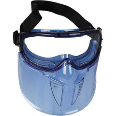 KleenGuard - Size Universal, Clear Anti-Fog & Scratch Resistant Lens, Goggles with Face Shield - Indirect Vent, Blue Frame, Over the Glass Style - Industrial Tool & Supply