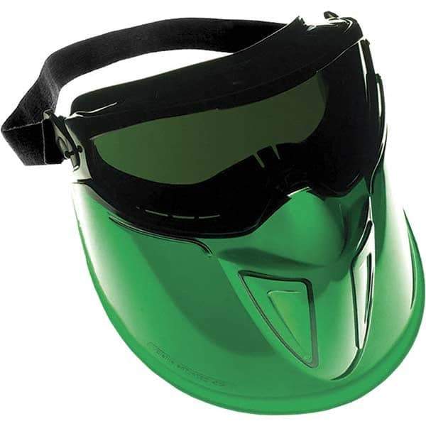 KleenGuard - Size Universal, Green Anti-Fog & Scratch Resistant Lens, Goggles with Face Shield - Indirect Vent, Black Frame, Over the Glass Style - Industrial Tool & Supply
