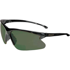 Jackson Safety - +2.5, Green Lenses, Framed Magnifying Safety Glasses - UV Protection, Black Frame - Industrial Tool & Supply