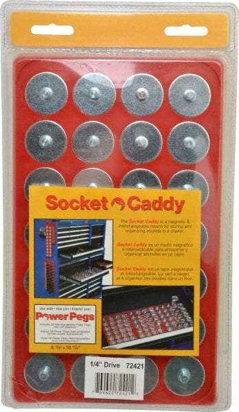 Triton - 28 Piece Capacity Socket Caddy - 1/4" Drive, Red - Industrial Tool & Supply