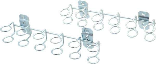 Triton - 3/4" ID, 9" Long 2 Pack, 9" Wide Multi-Ring Tool Holder 3/4" Ring ID & 1-3/4" Deep Pegboard Hooks - 1-3/4" Projection, Steel - Industrial Tool & Supply
