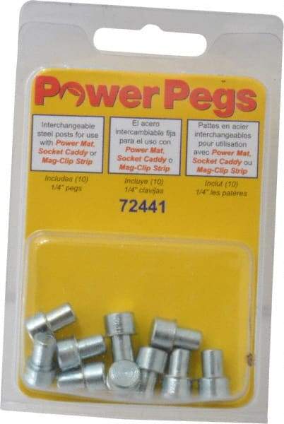 Triton - Tool Box Steel Power Peg - 5/16" Wide x 9/16" High, Plain Steel, For Mag Clip Socket Strips, Socket Caddies, Power Mats - Industrial Tool & Supply