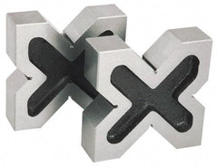 SPI - 1-9/16 to 2-3/8" Capacity, 90° Angle, Cast Iron 4-Way V-Block - 4-3/4" Long x 1-3/8" Wide x 4-3/4" High, Sold as Matched Pair - Industrial Tool & Supply