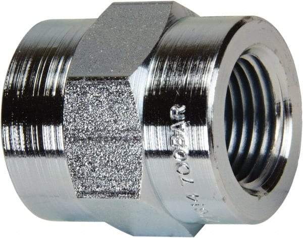 Enerpac - 3/8 NPTF Zinc-Plated Steel Hydraulic Hose Female Coupler - 10,000 psi - Industrial Tool & Supply