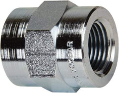 Enerpac - 3/8 NPTF Zinc-Plated Steel Hydraulic Hose Female Coupler - 10,000 psi - Industrial Tool & Supply