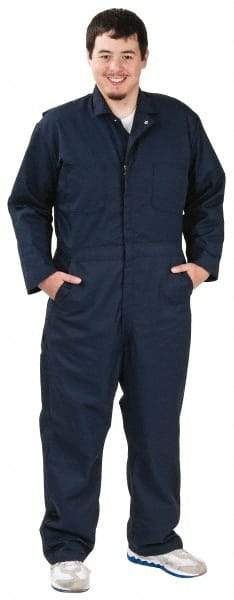 VF Imagewear - Size 40 Regular, Navy Blue, Zipper, General Purpose Coverall - 40" Chest, Cotton, Polyester, 7 Pockets - Industrial Tool & Supply