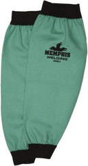 MCR Safety - Size Universal, Green Cotton Cut & Flame Resistant Sleeve - 23" Long Sleeve, Elastic Opening at Both Ends - Industrial Tool & Supply