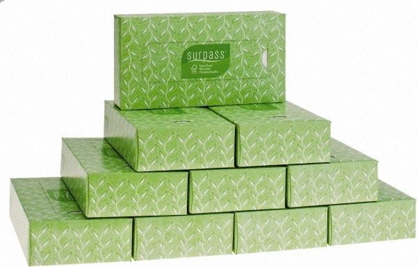 Kimberly-Clark Professional - Flat Box of White Facial Tissues - 2 Ply, Recycled Fibers - Industrial Tool & Supply