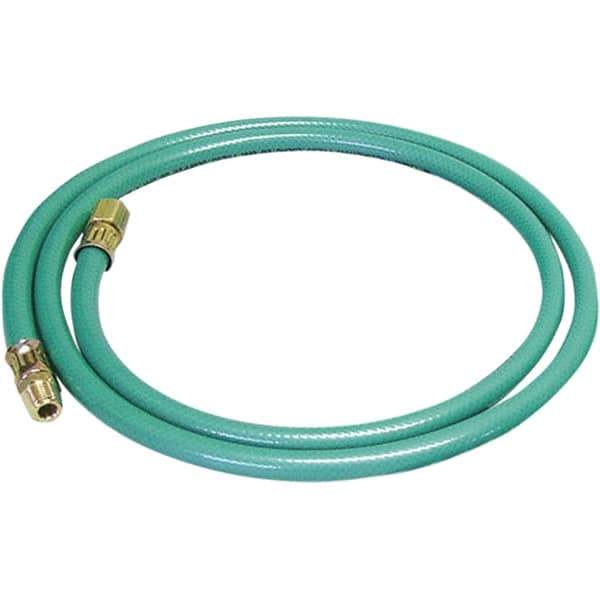 Dynabrade - 8mm ID x 12.7" OD 5' Long Multipurpose Air Hose - Male/Female Ends, 90 Working psi, Green - Industrial Tool & Supply