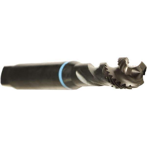Emuge - M2x0.40 Metric 2 Flute 6H Modified Bottoming Spiral Flute Tap - Cobalt, Oxide Finish, 45mm OAL, Right Hand Flute, Right Hand Thread, Series Enorm - Industrial Tool & Supply
