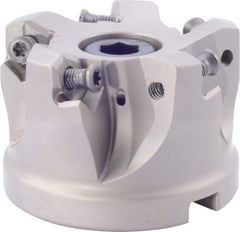 Iscar - 5 Inserts, 1.87" Cutter Diam, 0.08" Max Depth of Cut, Indexable High-Feed Face Mill - 1" Arbor Hole Diam, 1-3/4" High, FF FWX-08 Toolholder, H600 WXCU 08 Inserts, Series FF FWX - Industrial Tool & Supply