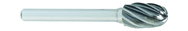 SE-3A -- 3/8 x 5/8 LOC x 1/4 Shank x 2 OAL Egg Shape Carbide Aluminum Cut Burr - Industrial Tool & Supply
