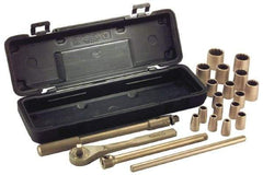 Ampco - 26 Piece 1/2" Drive Socket Set - 6 Points, 10mm to 32mm Range, Metric Measurement Standard - Industrial Tool & Supply