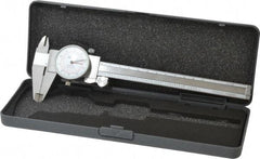 Fowler - 0mm to 6" Range, 0.001" and 0.02 mm Graduation, 0.1" per Revolution, Dial Caliper - White Face, 1.56" Jaw Length - Industrial Tool & Supply