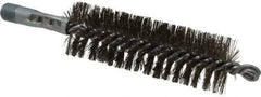Schaefer Brush - 4-1/2" Brush Length, 1-1/2" Diam, Double Stem, Double Spiral Tube Brush - 7-1/4" Long, Stainless Steel, 1/4" NPSM Male Connection - Industrial Tool & Supply