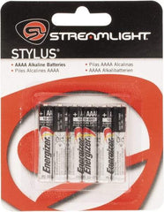 Streamlight - Size AAAA, Alkaline, 6 Pack, Standard Battery - 1.5 Volts, Button Tab Terminal - Industrial Tool & Supply