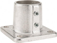 Hollaender - 1-1/2" Pipe, Base Flange, Aluminum Alloy Flange Pipe Rail Fitting - Bright Finish - Industrial Tool & Supply