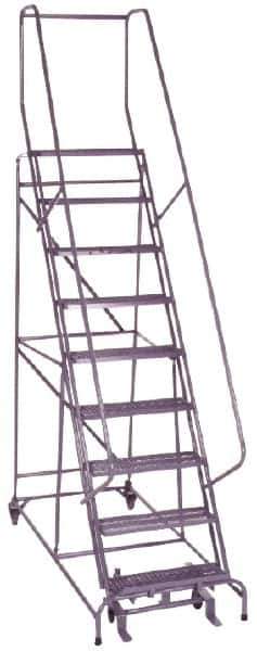 Ballymore - 120" 9 Step Ladder - 350 Lb Capacity, 90" Platform Height, 32" Base Width x 65" Depth, Grip Strut - Industrial Tool & Supply