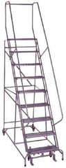 Ballymore - 120" 9 Step Ladder - 350 Lb Capacity, 90" Platform Height, 32" Base Width x 65" Depth, Grip Strut - Industrial Tool & Supply